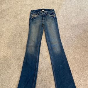 WHBM rhinestone embellished bootcut jeans